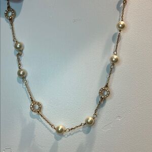 J. Crew Gold and Pearl Necklace